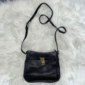 Black Leather Michael Kors Designer Crossbody Bag